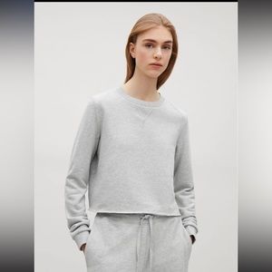 COS Stores cropped light grey cotton sweatshirt